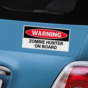 Warning Zombie Hunter On Board Decal